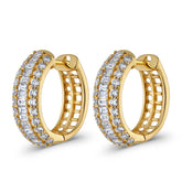 Three Row Diamond Hoop Earrings - Dracakis Jewellers